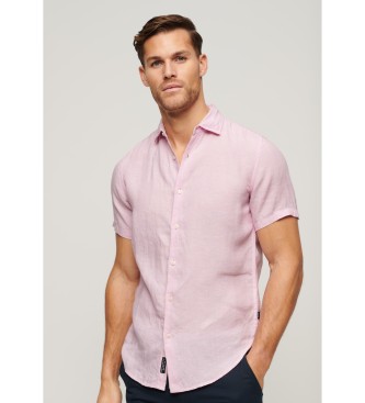 Superdry Camisa de linho casual rosa claro Studios