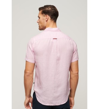 Superdry Camisa de linho casual rosa claro Studios