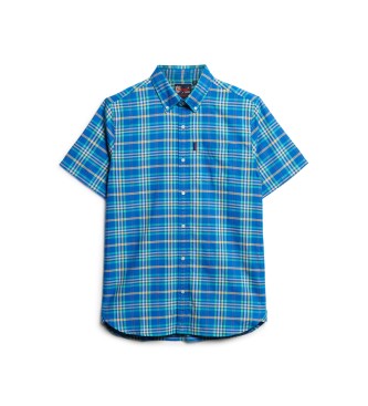Superdry Lightweight blue checked shirt
