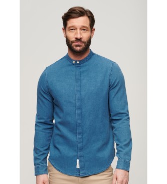 Superdry Camisa ndigo con cuello panadero Merchant azul