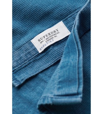Superdry Indigo srajca z ovratnikom v barvi pekača Merchant blue