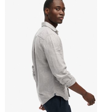 Superdry Grijs Riviera Linen-overhemd