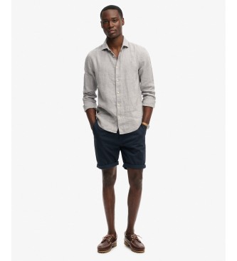Superdry Grijs Riviera Linen-overhemd