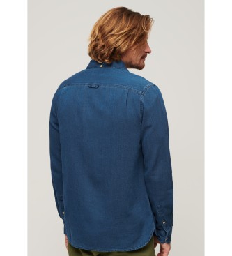 Superdry Camisa de ganga azul-marinho