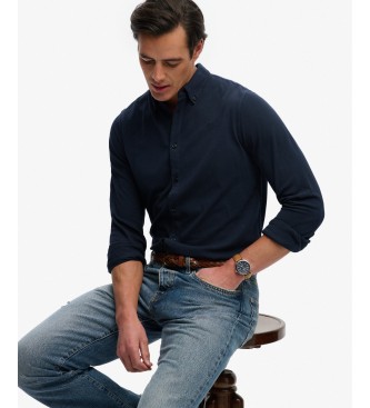 Superdry Vintage Destroy Navy Piqué Overhemd
