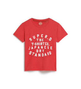 Superdry T-shirt aderente con stampa a sbuffo rossa