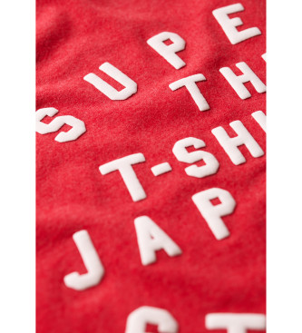 Superdry T-shirt justa com estampado vermelho