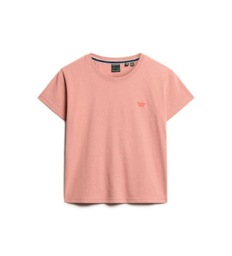 Superdry T-shirt med logotyp Essential rosa