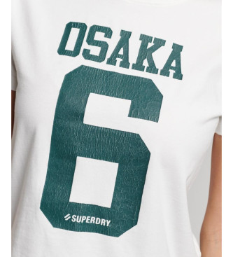 Superdry T-shirt avec graphisme Osaka blanc, manches courtes, coupe ajuste