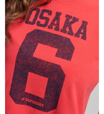 Superdry Różowa koszulka Osaka z krótkim rękawem i dopasowanym krojem