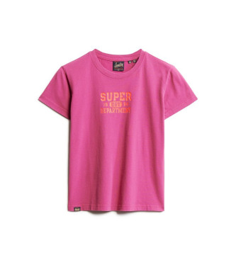 Superdry T-Shirt Super Athletics cor-de-rosa