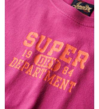 Superdry Koszulka Super Athletics różowa