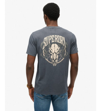 Superdry Biker Rock Relaxed T-shirt grijs
