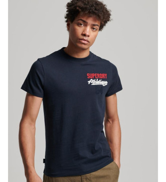 Superdry Athletic Superstate T-shirt med broderad logotyp i marinbl frg