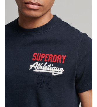 Superdry T-shirt ricamata con logo Navy Athletic Superstate