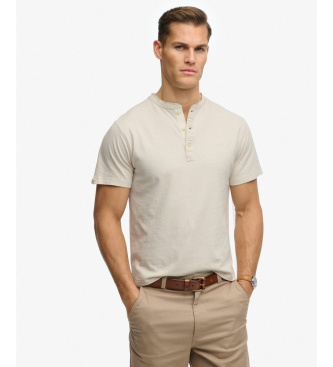 Superdry Klasyczna koszulka Grandad w kolorze beżowym