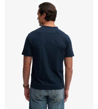 Superdry T-shirt Classic Grandad granatowy