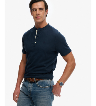 Superdry T-shirt Classic Grandad granatowy