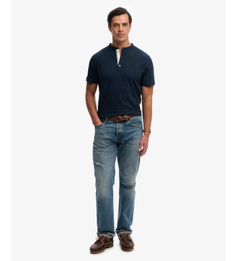 Superdry T-shirt Classic Grandad granatowy