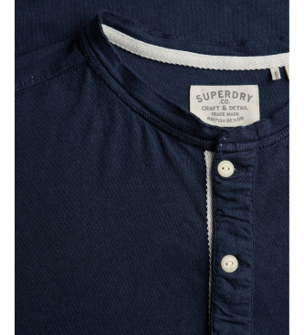 Superdry T-shirt Classic Grandad granatowy