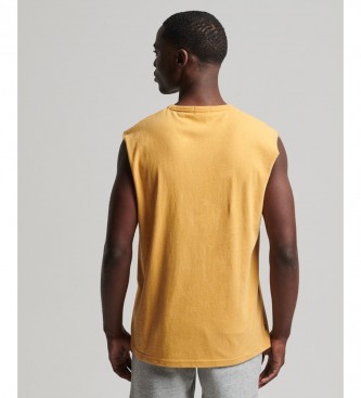 Superdry T-shirt clssica sem mangas de algodo orgnico amarelo
