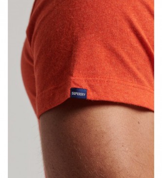 Superdry T-shirt med V-udskring i kologisk bomuld Essential orange