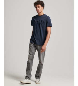 Superdry T-shirt with embroidered logo in a deeper navy shade