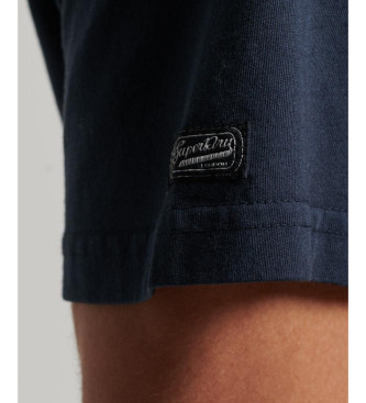 Superdry T-shirt med broderad logotyp i en djupare marinbl nyans