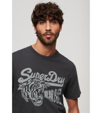 Superdry T-shirt Stay Lucky preta