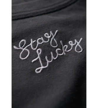 Superdry T-shirt Stay Lucky noir