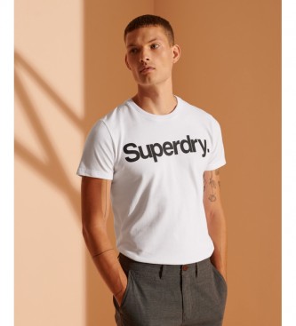 Superdry T-shirt com o logotipo do ncleo branco