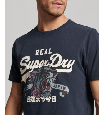 Superdry T-shirt with logo Vintage Narrative marine