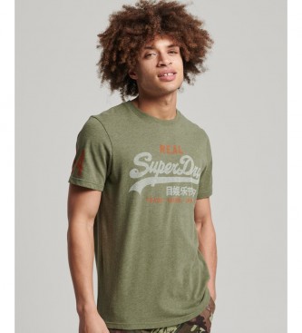 Superdry T-shirt verde con logo vintage