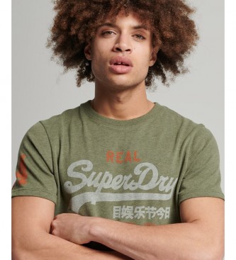 Superdry T-shirt with green Vintage logo