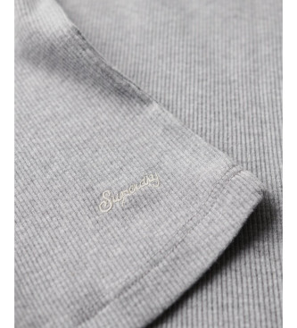 Superdry Athletic Essential lace trim T-shirt grey