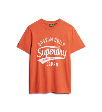 Superdry T-shirt arancione con etichetta in rame