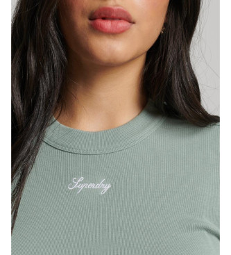 Superdry T-shirt  manches longues brod vert en ctes