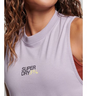 Superdry Perkins T-shirt med dragkrage lila