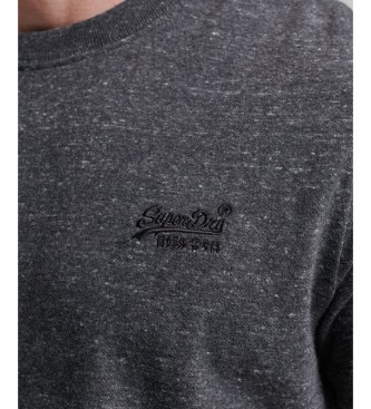 Superdry Camiseta de algodn orgnico con logotipo Essential gris oscuro