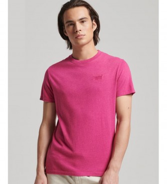 Superdry T-shirt i kologisk bomuld med lilla Essential-logo