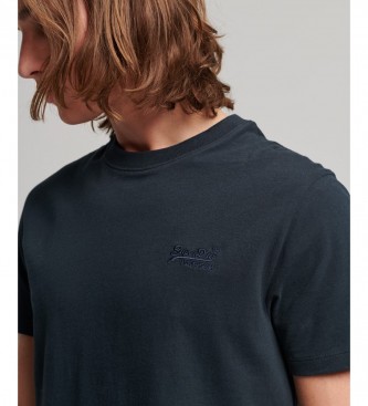 Superdry T-shirt i kologisk bomuld med marineblt Essential-logo