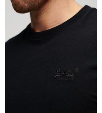 Superdry T-shirt de algodo orgnico com logtipo Essential preto