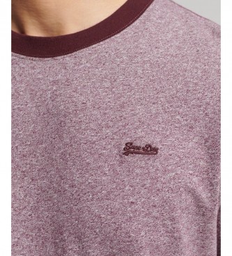 Superdry Organic cotton t-shirt with logo Essential Ringer maroon