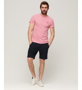 Superdry T-shirt i ekologisk bomull med rosa Essential-logga