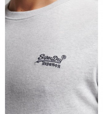 Superdry T-shirt bianca in cotone biologico con logo vintage ricamato