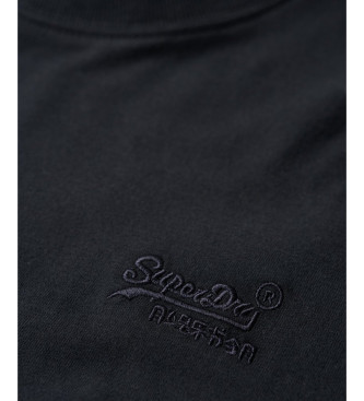 Superdry T-shirt en coton biologique avec logo brodé en bleu marine
