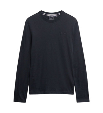 Superdry T-shirt en coton biologique avec logo brodé en bleu marine