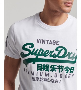 Superdry T-shirt  logo vintage blanc