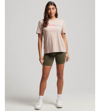 Superdry T-shirt dalla vestibilit comoda con logo Sportswear beige