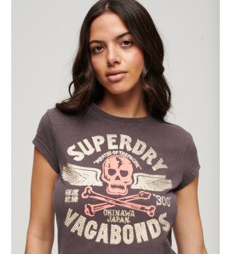 Superdry T-shirt med httermer og gr kanter